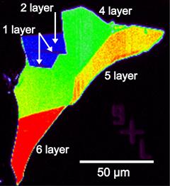 Raman image of multi-layered graphene sample