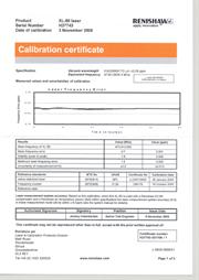 Calibration certificate