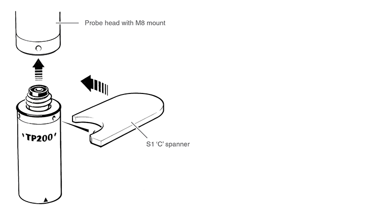 TP200 installation - probe heads with M8 connector