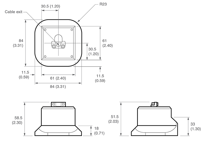 PH20 60 mm square quill adaptor