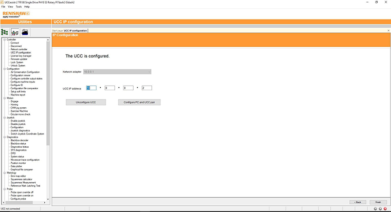Technical drawing: Technical drawing: Setting the IP address of the UCC controller 6