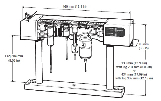 ACR1 autochange rack with dimensions