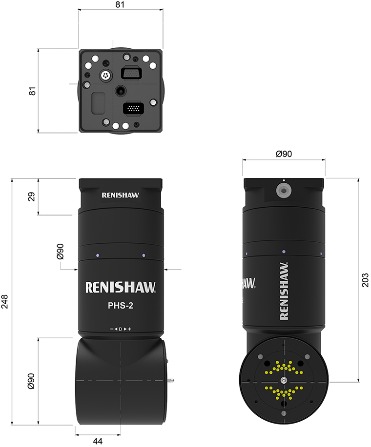 Technical drawing: Technical drawing: PHS-2 dimensions