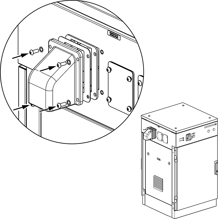 Technical drawing: Technical drawing: CMM controller cabinet - attaching the bulkhead to the cabinet