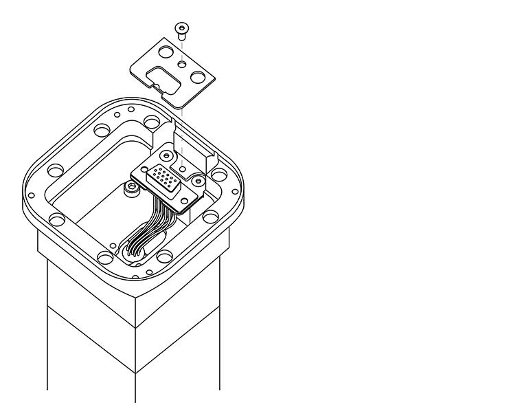 Securing D-type connector to adaptor