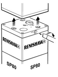 Attaching the SP80 to the quill adaptor plate (KM80 shown)