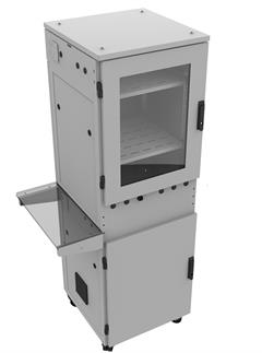Kiosk workstation - side shelf