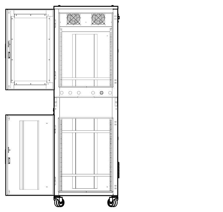 Kiosk - 180° opening doors - no accessories