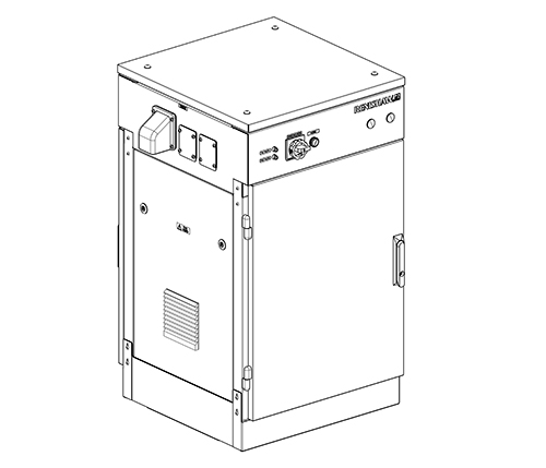 Technical drawing: Technical drawing: CMM controller cabinet - kick plate installation - step 3