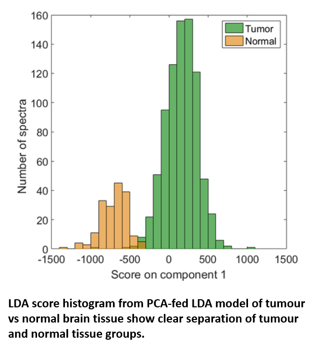 LDA score histogram