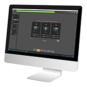 计算机屏幕上显示的CARTO Capture(数据采集)软件中的摆动轴转台测量模式
