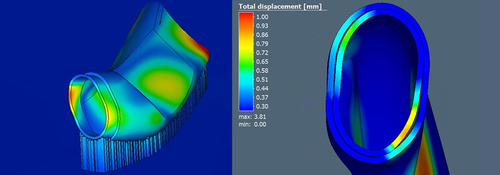 Analysis of the additively manufactured titanium chainstay bracket using Simufact software