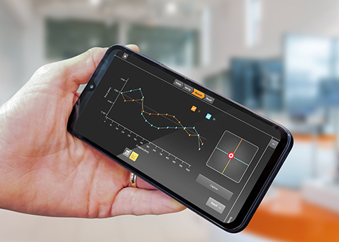 手机上显示CARTO XK20应用程序中的测试数据界面