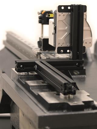 XK10 alignment laser system on machine casting