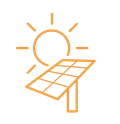 “降低排放”图标 — 太阳能电池板