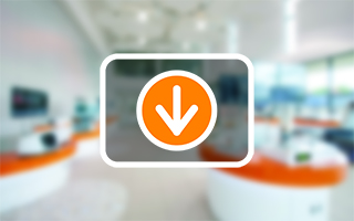 在浅色模糊背景上显示透明黑框内含下载按钮的示意图