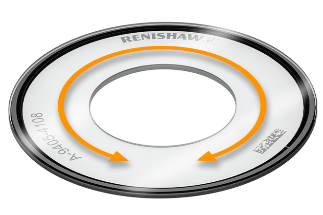 带有橙色箭头标示运动方向的圆光栅