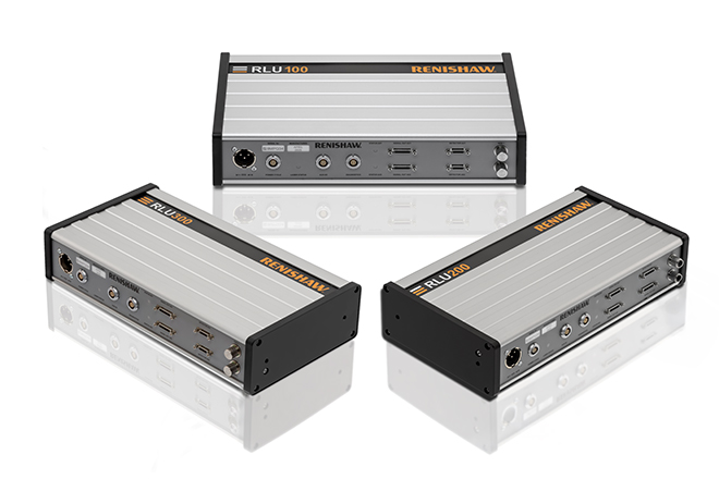 RLU100, RLU200, RLU300 laser units for laser encoders, in a triangular position
