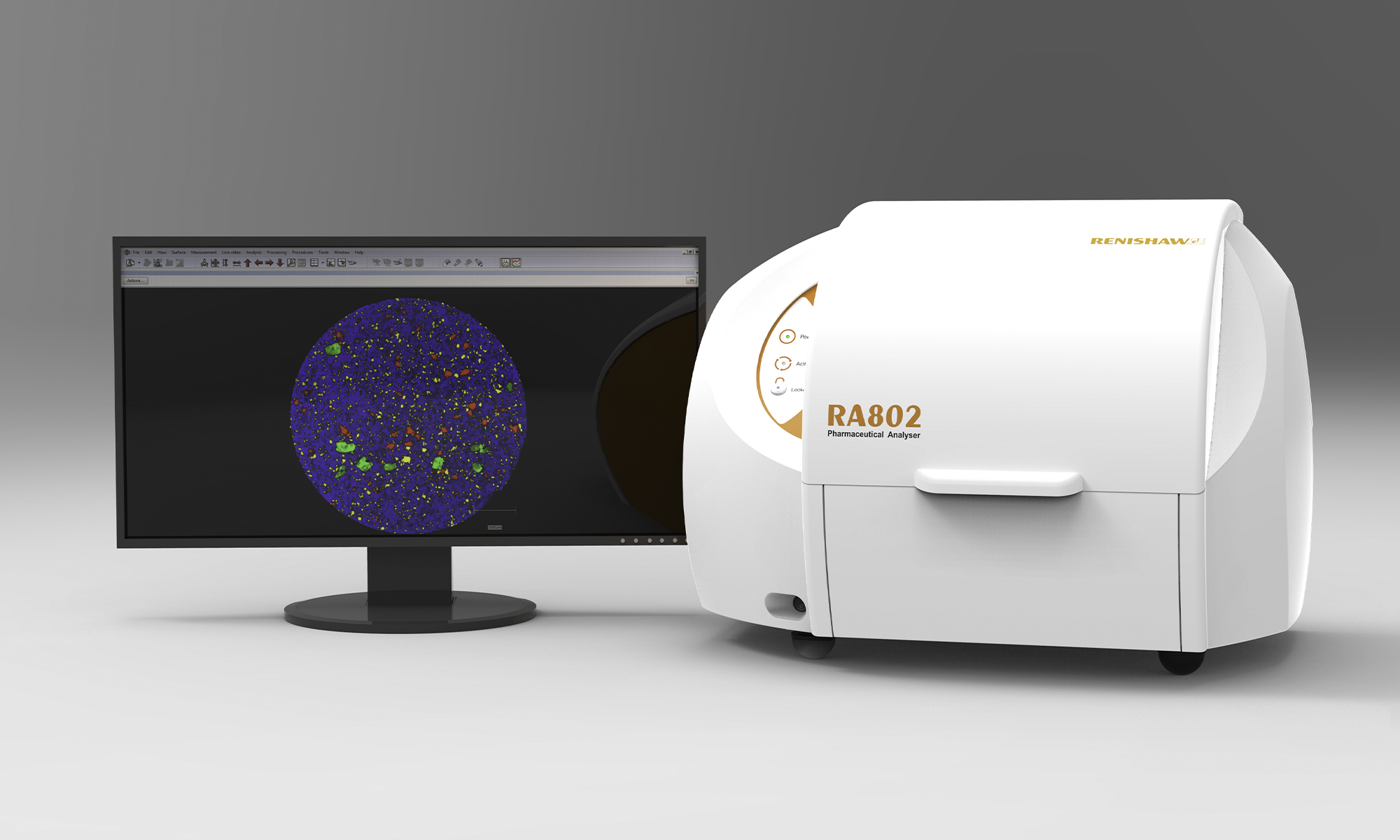 RA802药物分析仪与计算机屏幕