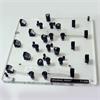 Custom fixture with mirrors to hold 6 plastic parts using spring loaded clamps