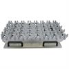 Custom CMM fixture using spring loaded clamps to hold 32 plastic parts