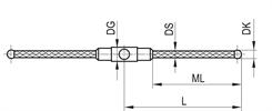 Technical drawing M3 XXT star stylus 180 deg