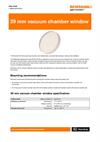 Data sheet:  39 mm vacuum chamber window