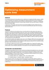 White paper:  TE413 - Optimising measurement cycle time