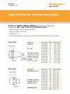 Data sheet:  Taper shanks for machine tool probes